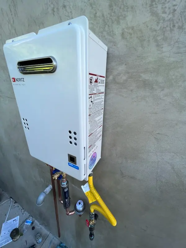 Tankless water heater installation for Emeigh homes